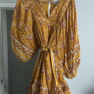 Cleobella Mustard Floral Long Sleeve Dress
